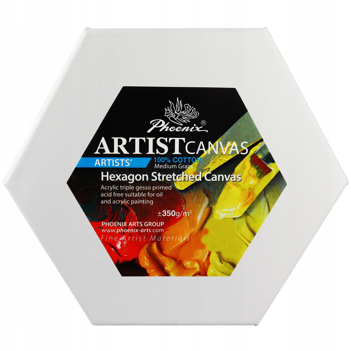 Pânză hexagonală pentru pictură Phoenix, 15–30 cm, latura de 20 cm – alege dimensiunea