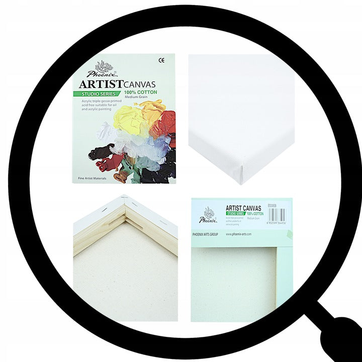 Pânză pentru pictură pe șasiu Phoenix 20 x 30 cm – set de 5 bucăți
