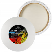 Pânză pentru pictură pe șasiu Phoenix, rotundă, 350 g/m², diametru 15–105 cm (dimensiune de bază 20 cm)