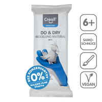 Pastă de modelaj cu uscare la aer Creall DO&DRY hipoalergenică, 1 000 g – alb