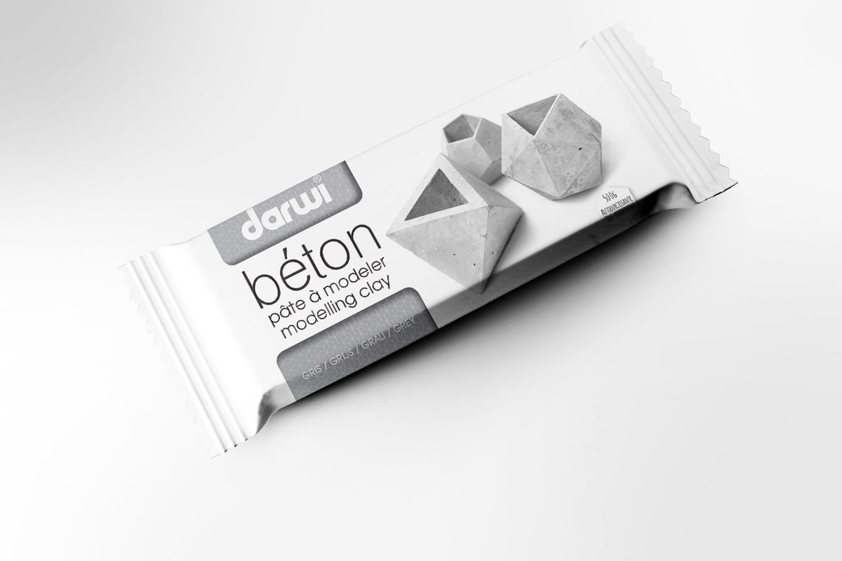 Pastă de modelaj cu uscare la aer cu efect de beton DARWI 500 g
