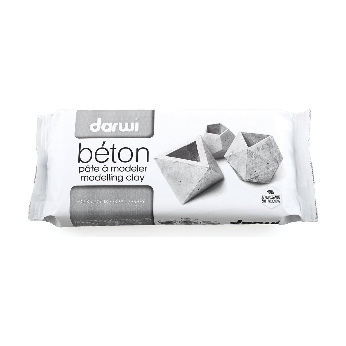 Pastă de modelaj cu uscare la aer cu efect de beton DARWI 500 g