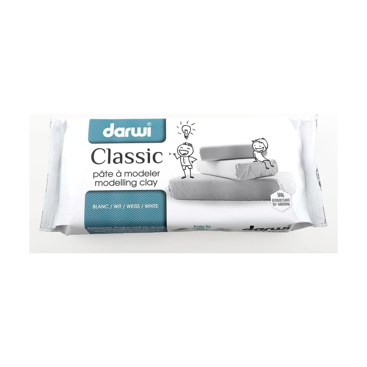 Pastă de modelaj cu uscare la aer DARWI 500 g albă