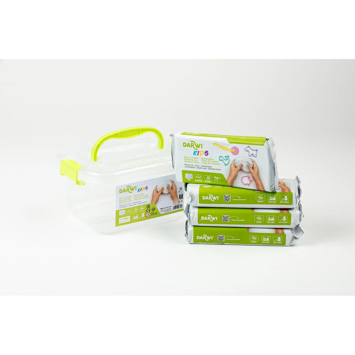 Pastă de modelaj cu uscare la aer DARWI Kids albă 4 x 1000 g