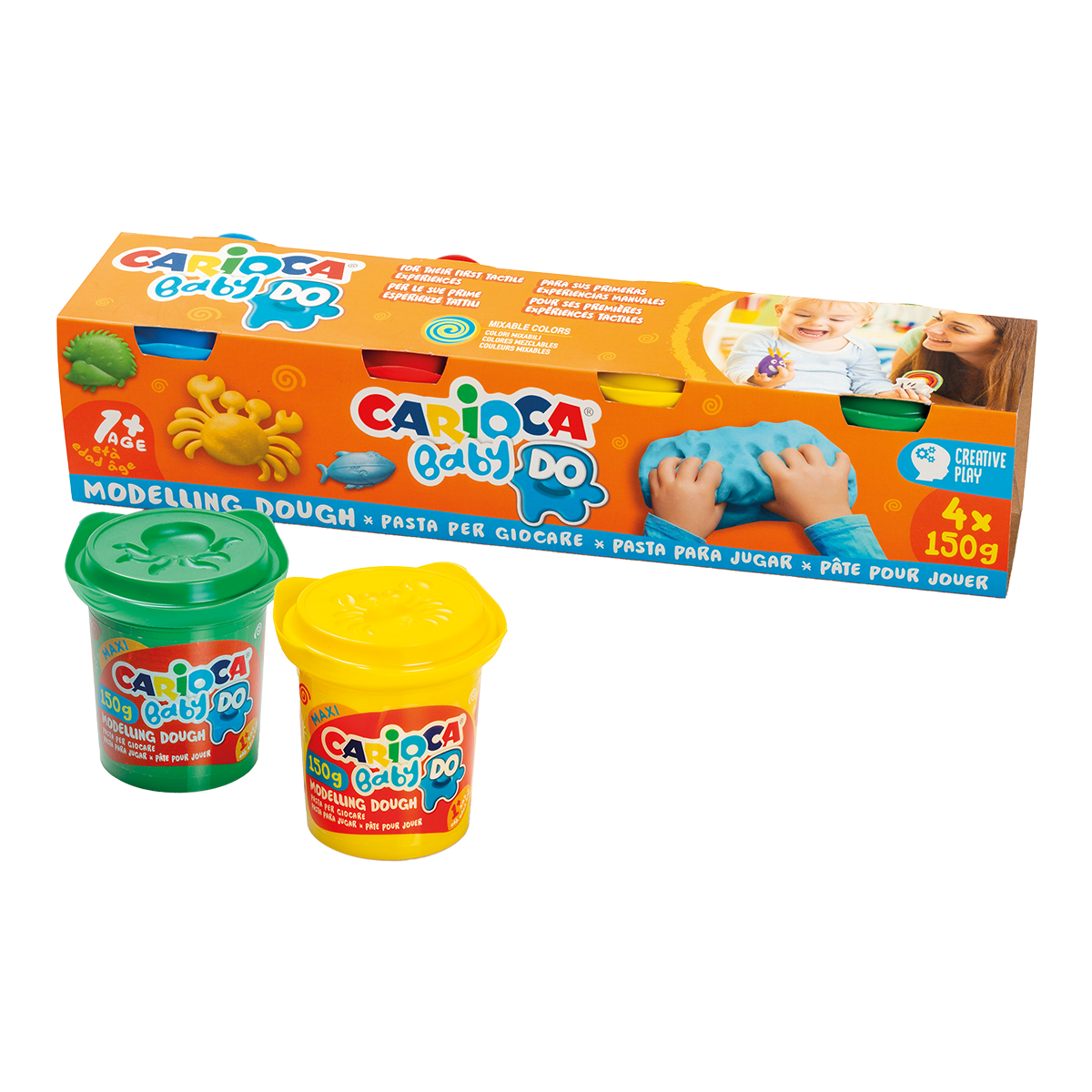 Pastă de modelat Carioca Baby Do 1+, 150 g, culori mixte