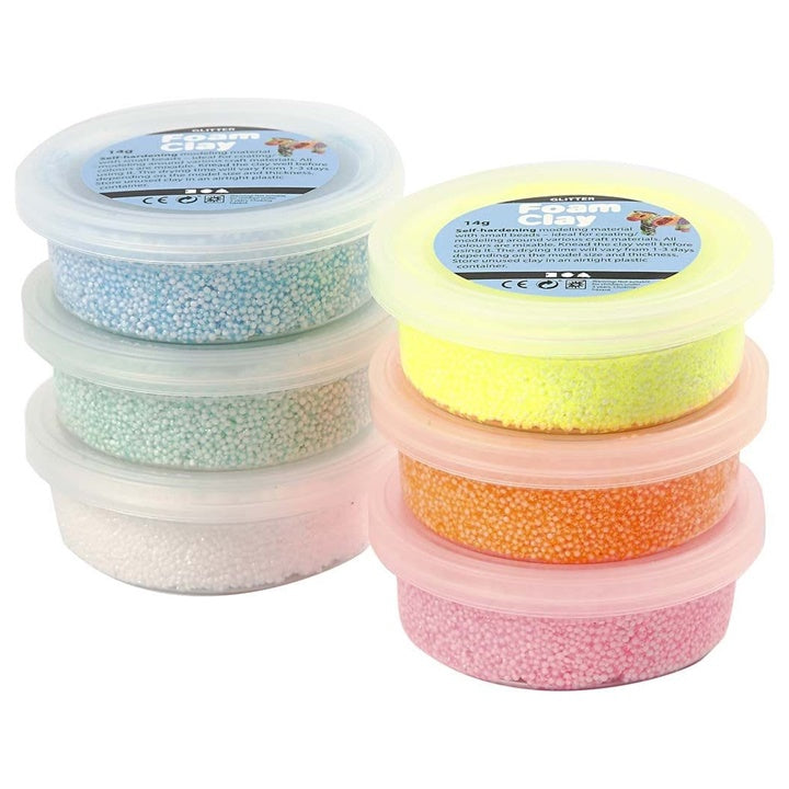 pasta de modelat foam clay pastel glitter 6 x 14g ro cch78812