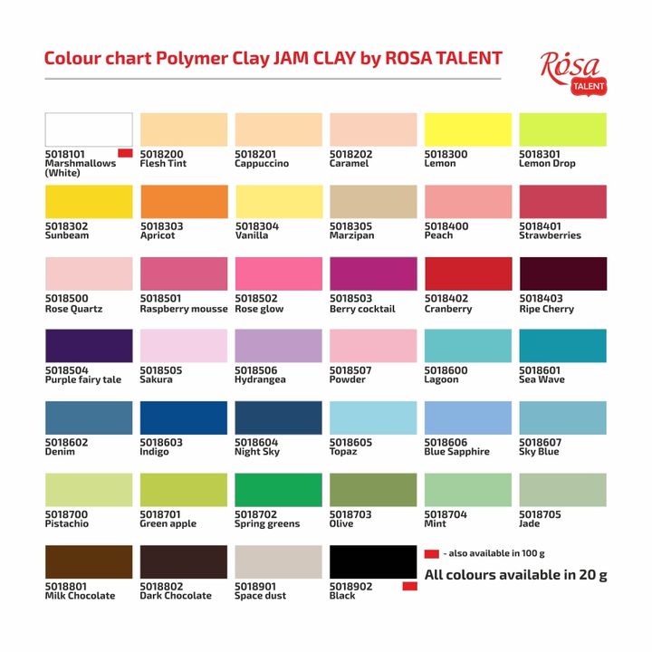 Pastă polimerică Rosa Talent 20 g | diverse culori