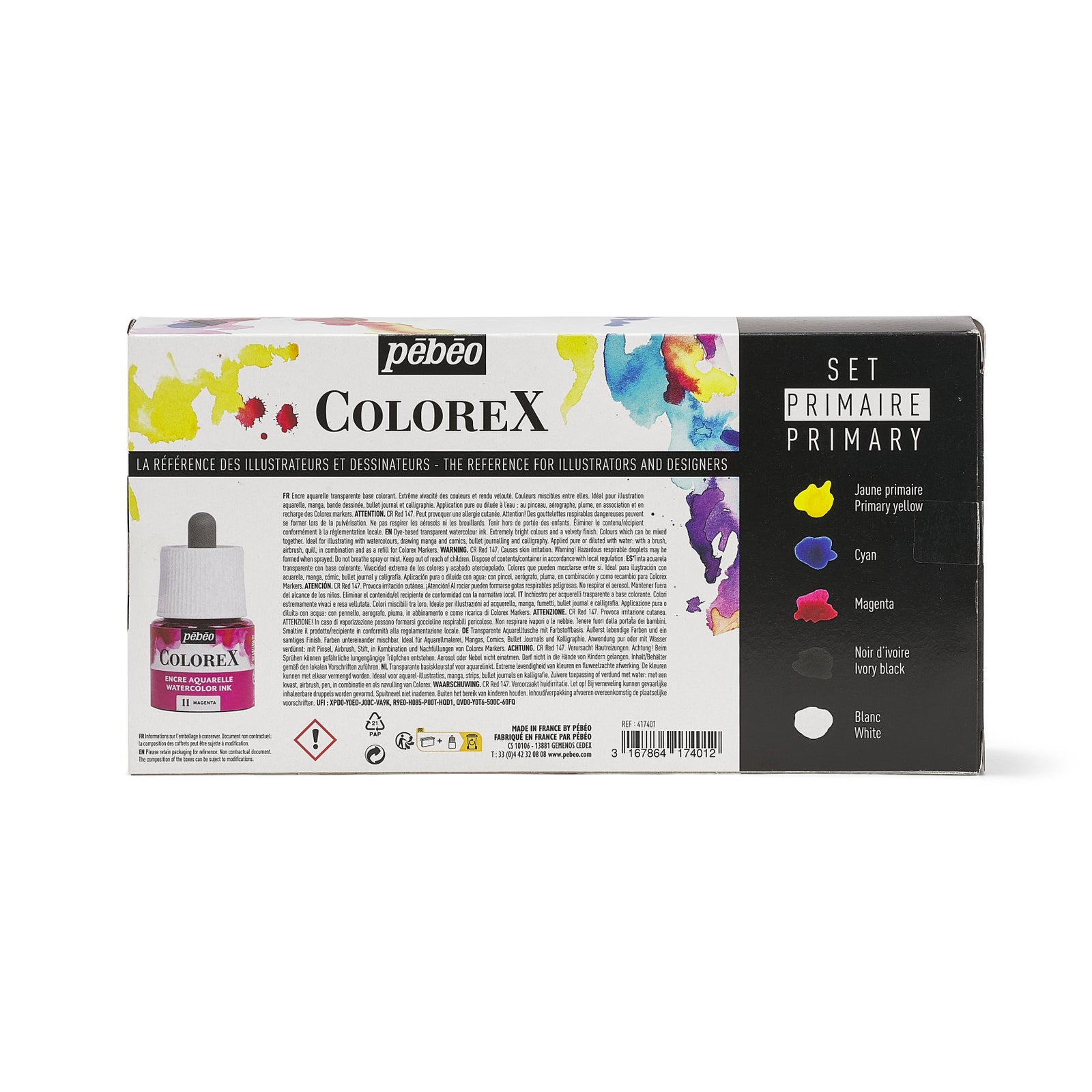 Set de cerneluri acuarelă Pebeo Colorex 5 x 45 ml