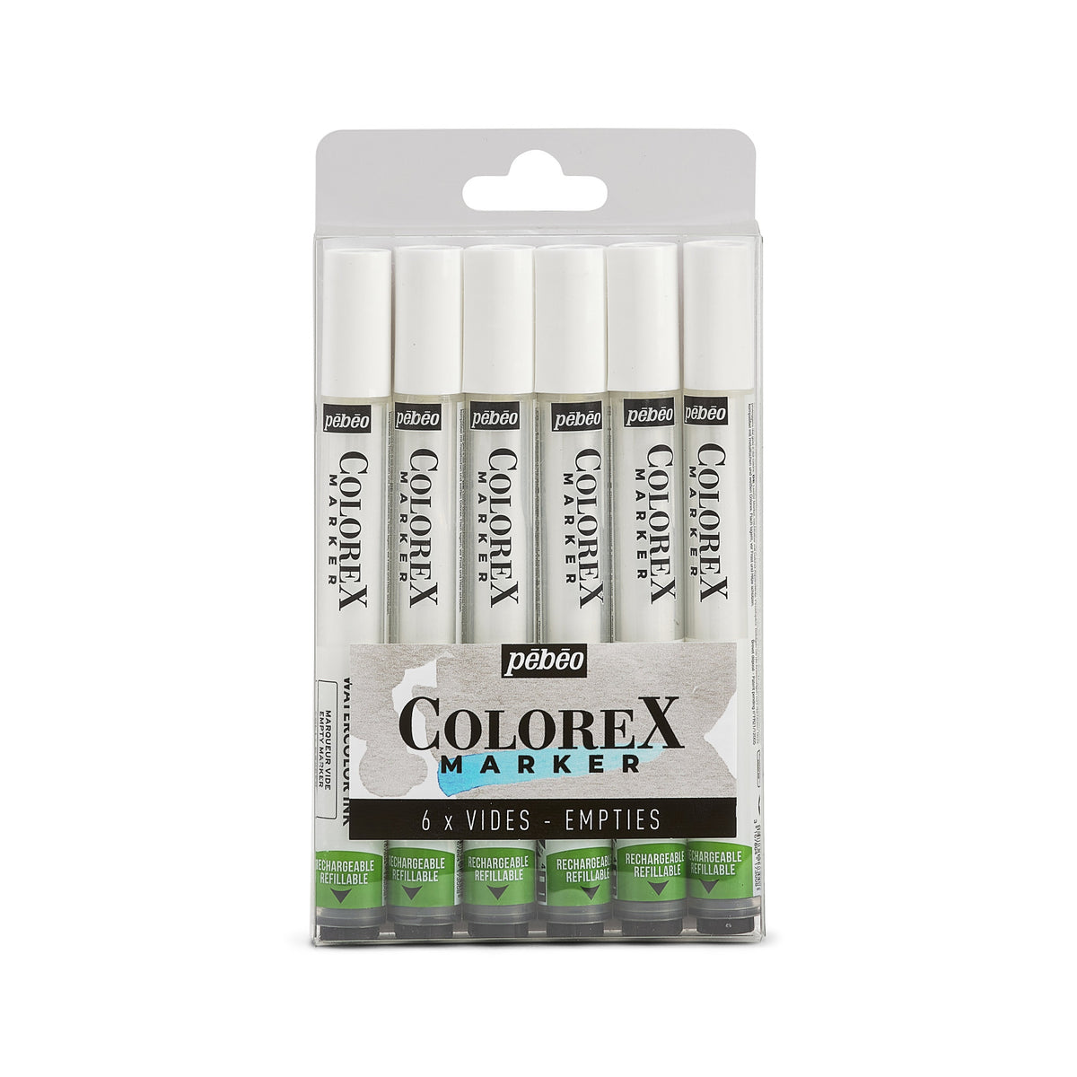 Pebeo Colorex set markere goale reîncărcabile 6 buc