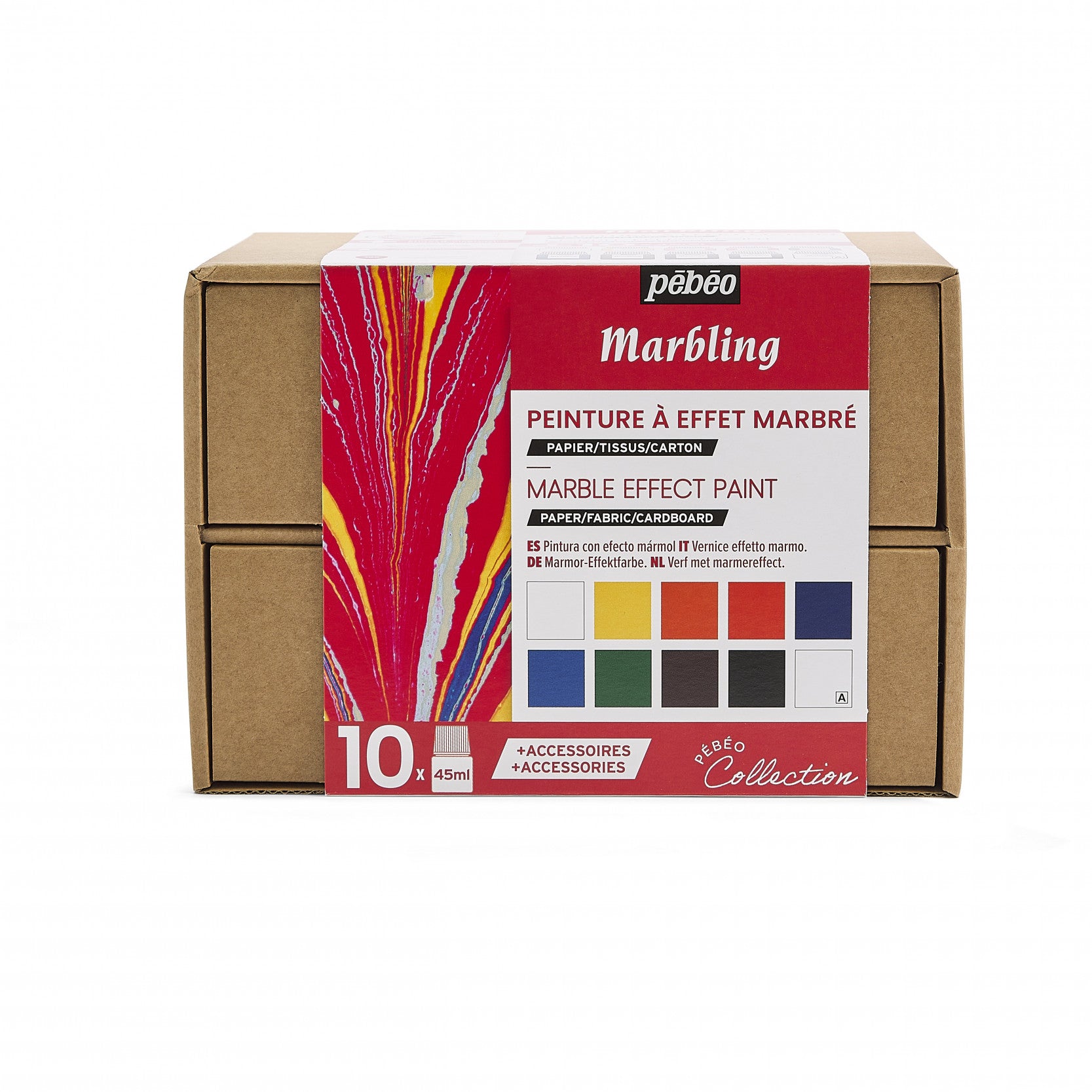 Set culori de marmorare Pebeo Marbling 10 x 45 ml