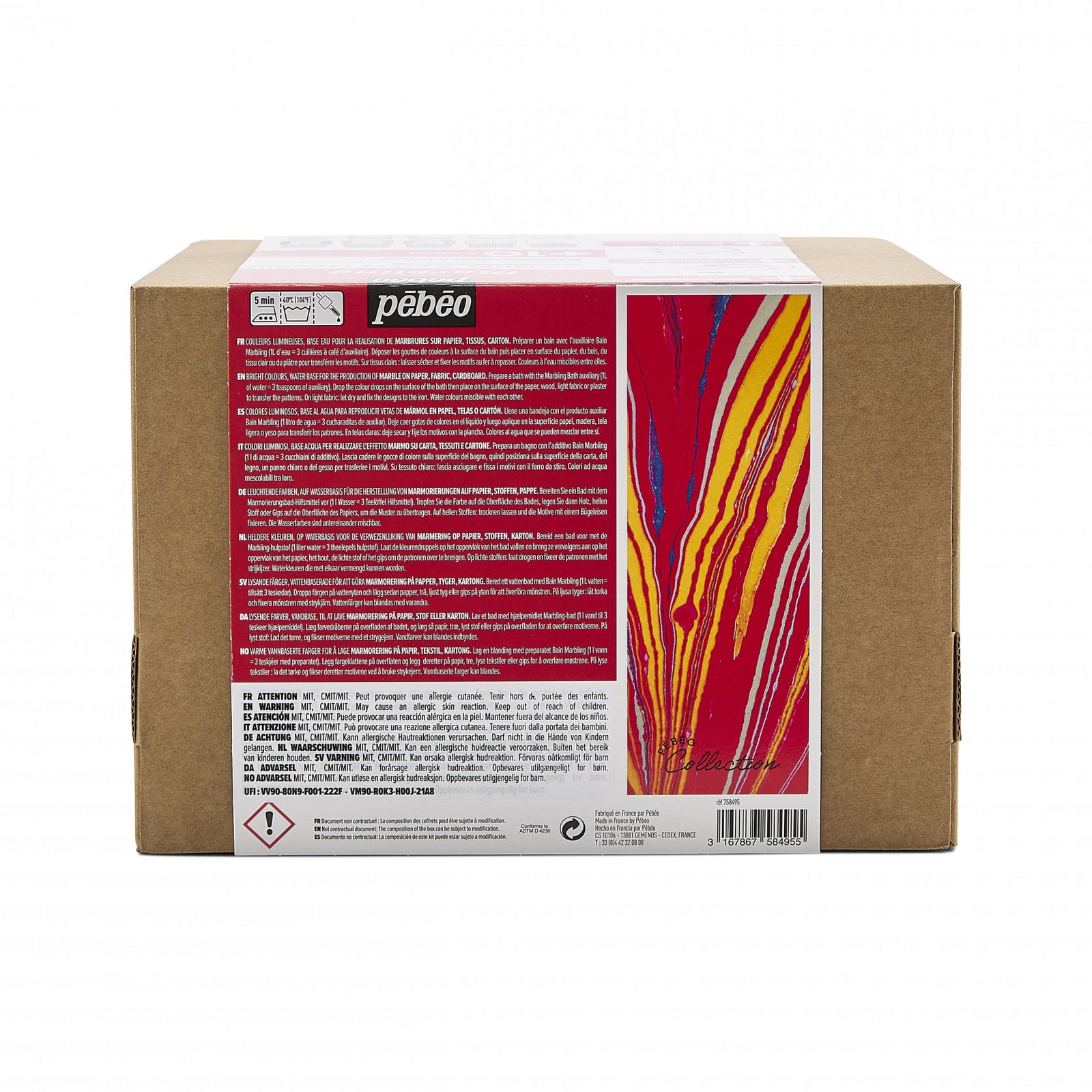 Set culori de marmorare Pebeo Marbling 10 x 45 ml