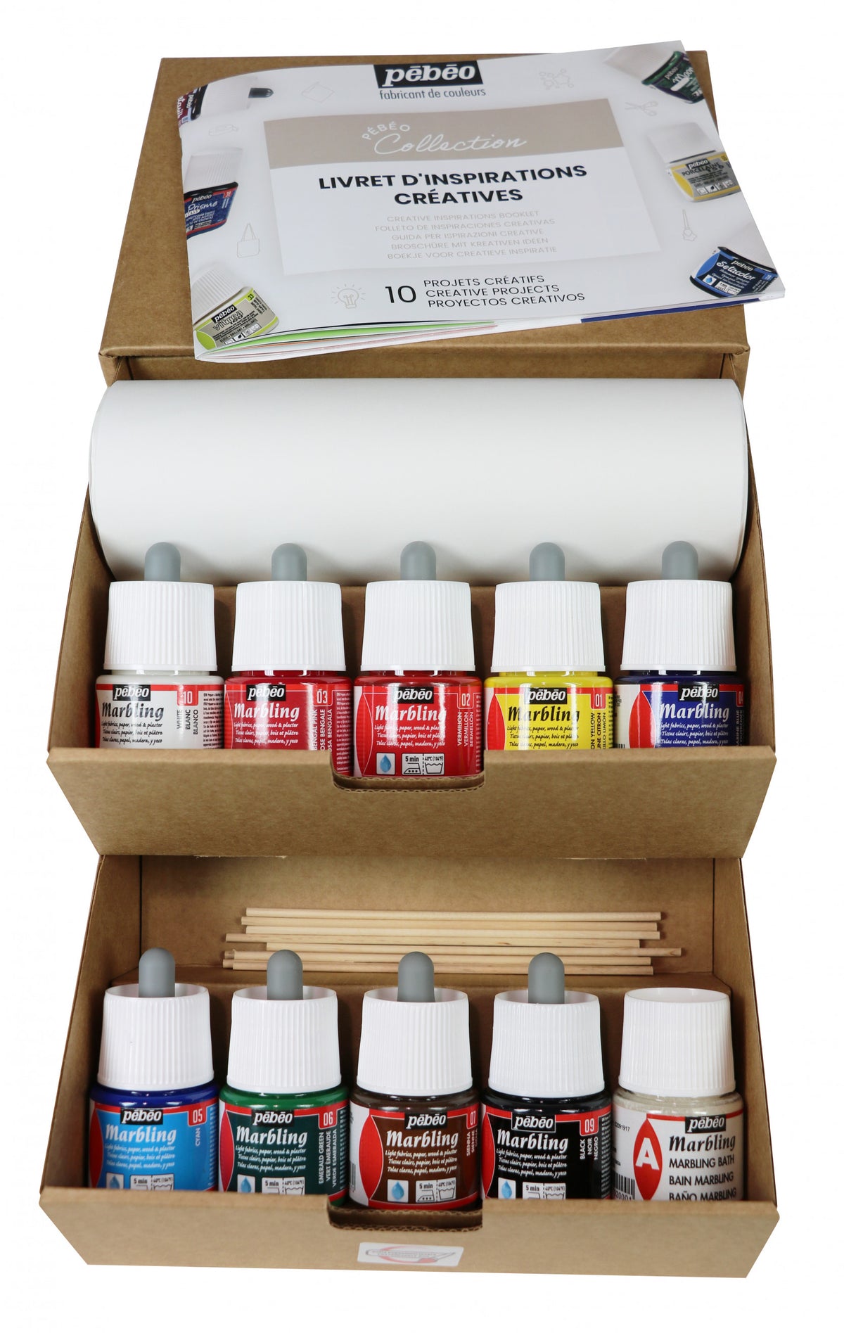 Set culori de marmorare Pebeo Marbling 10 x 45 ml