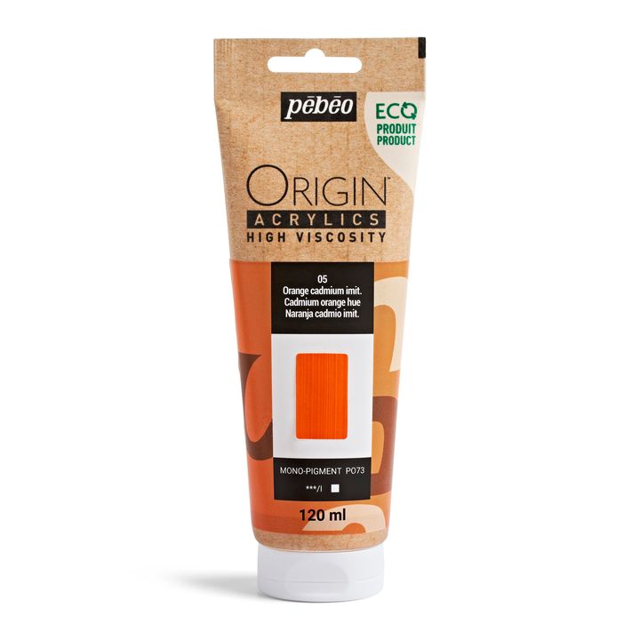 Pebeo ORIGIN Vopsea acrilică 120 ml - Nuanță de portocaliu cadmiu
