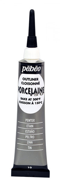 Contur relief pentru porțelan Pebeo Porcelaine 150 20 ml – Cositor