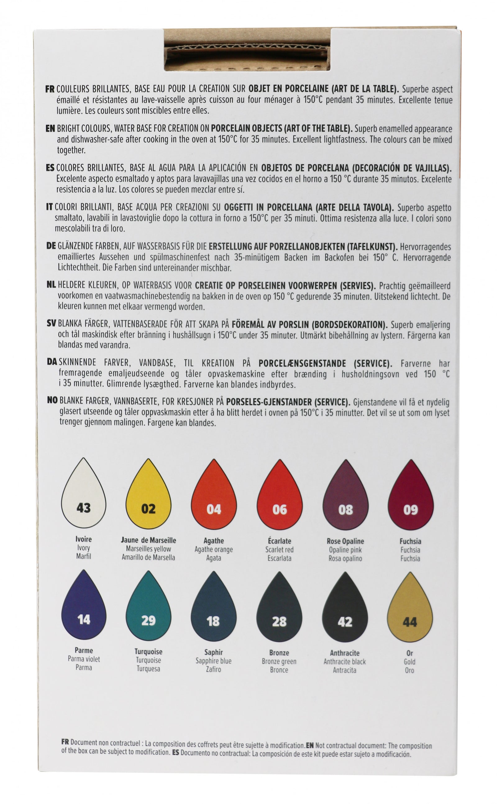Pebeo Porcelaine 150 set culori pentru porțelan 12 x 20 ml Exploration 1