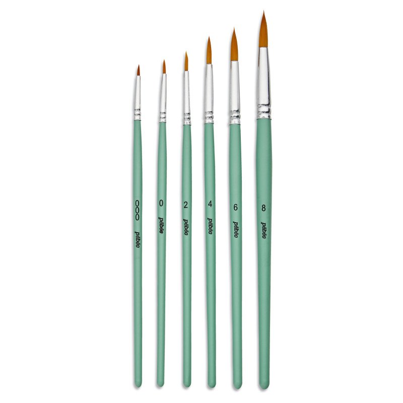 PÉBÉO Set 6 pensule rotunde pentru acrilic