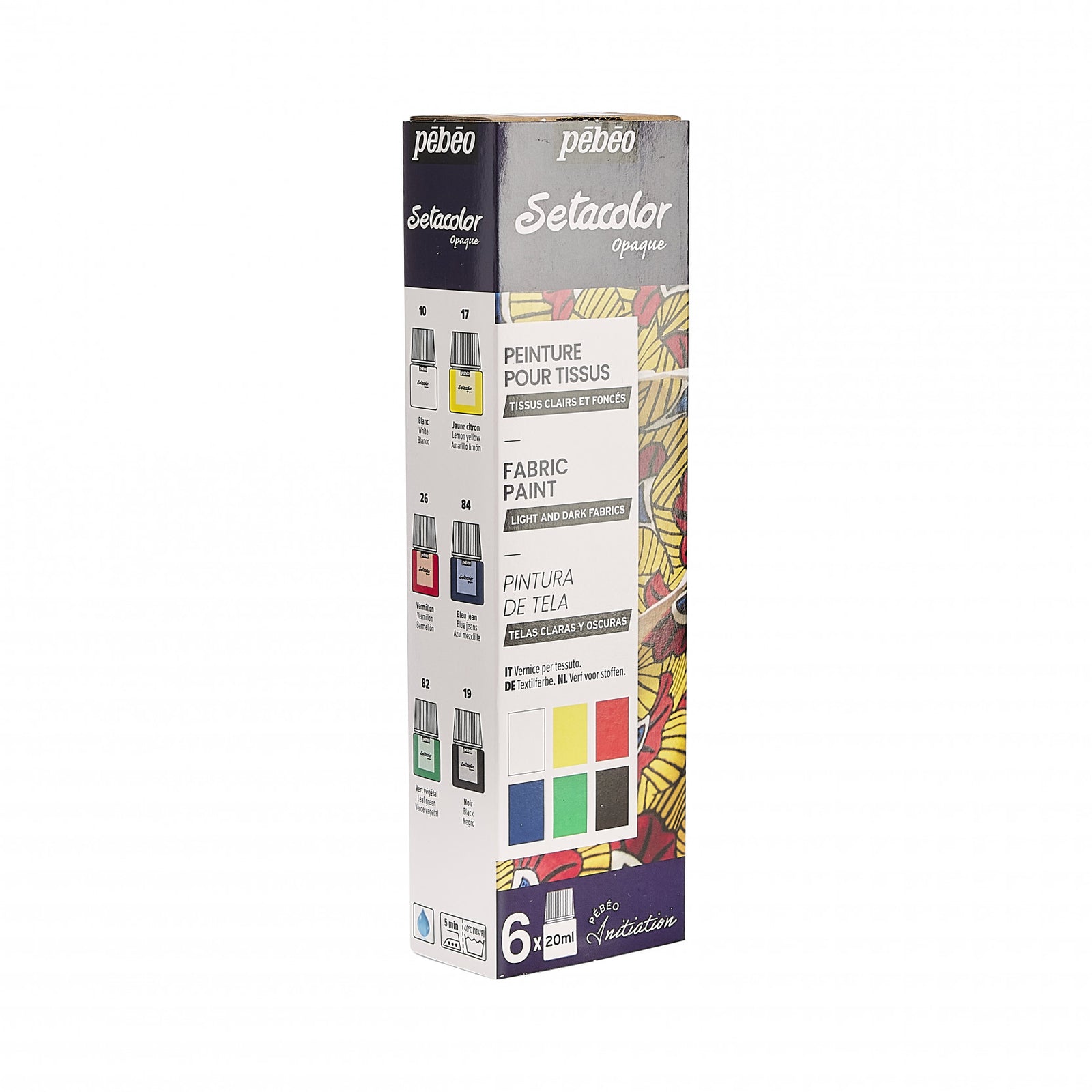 Pebeo Setacolor set culori opace pentru textile 6 x 20 ml