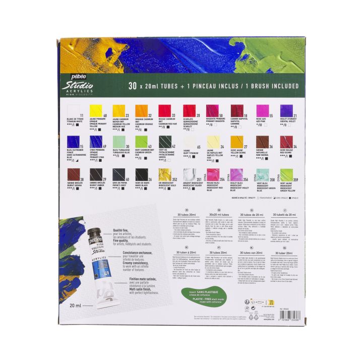 pebeo studio acrylics paint set ro pbo833436