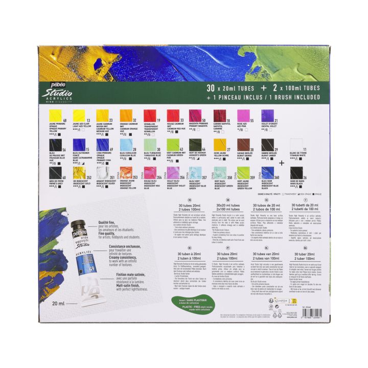pebeo studio acrylics paint set ro pbo833448