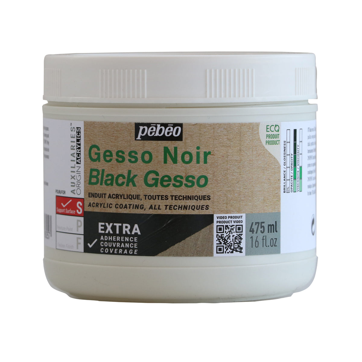 Pebeo Studio Acrylics gesso acrilic negru 475 ml