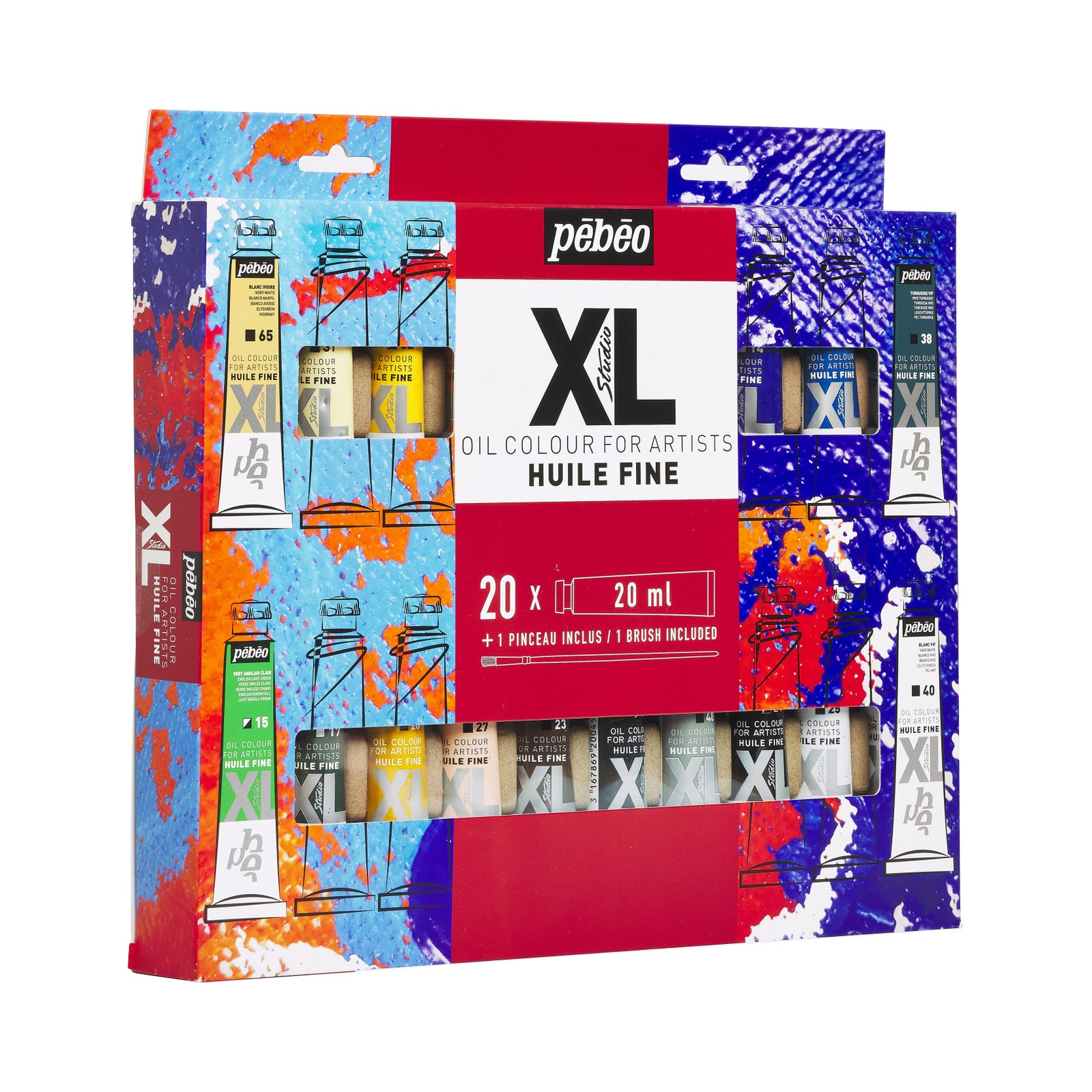 Pebeo Studio XL set culori de ulei 20 x 20 ml cu pensulă