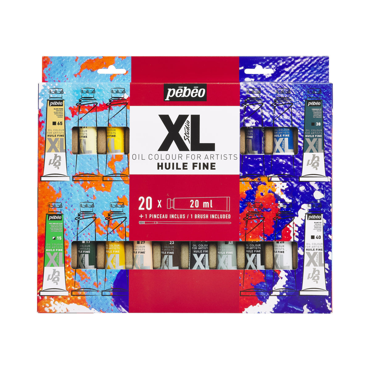 Pebeo Studio XL set culori de ulei 20 x 20 ml cu pensulă