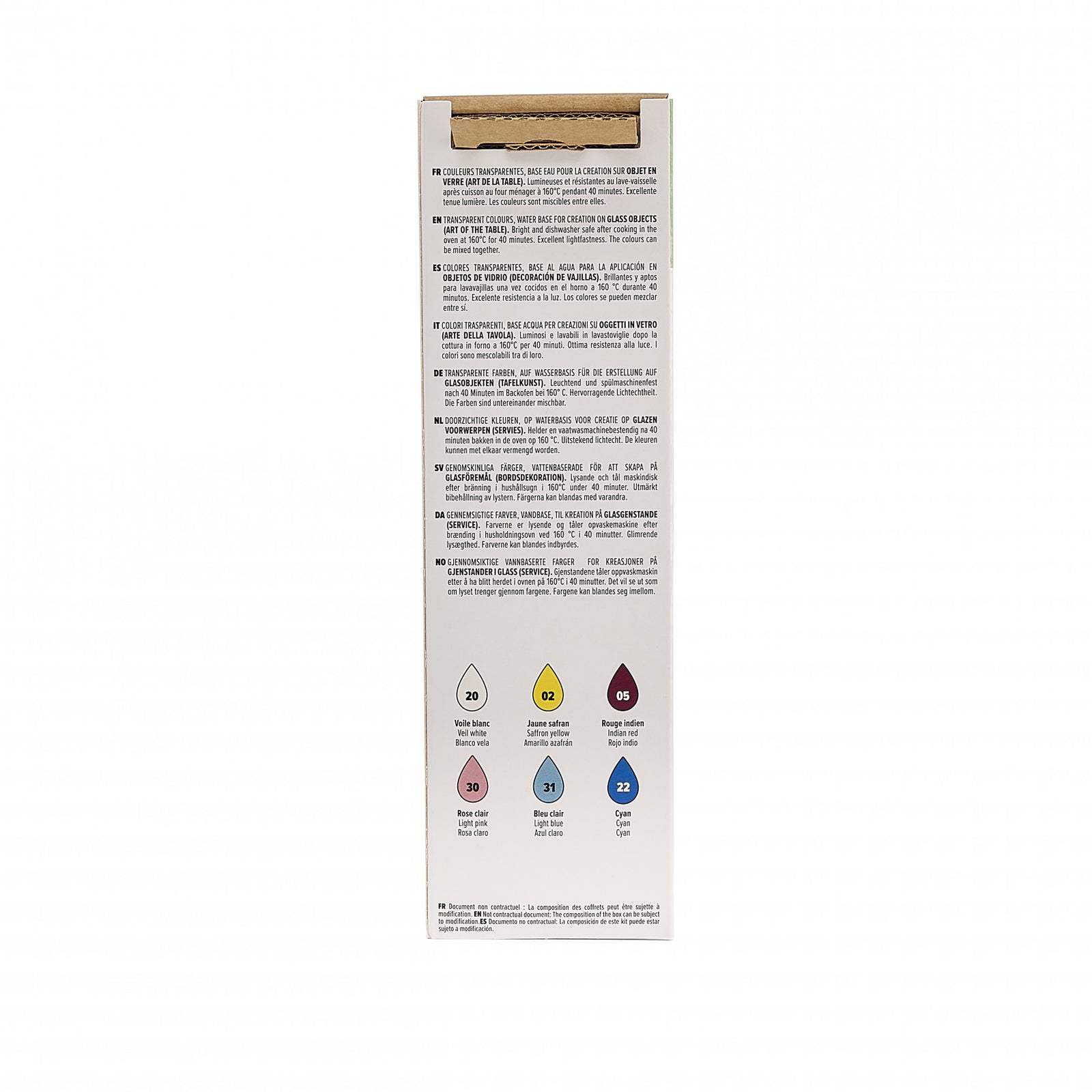 Pebeo Vitrea 160 set culori pentru sticlă 6 x 20 ml