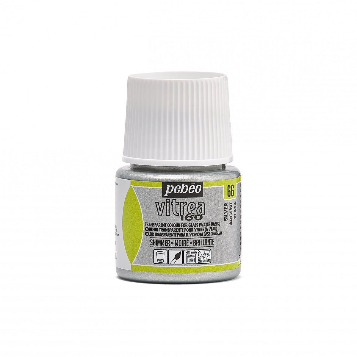 Pebeo Vitrea 160 vopsea pentru sticlă cu efect de vitraliu 45 ml Shimmer Silver