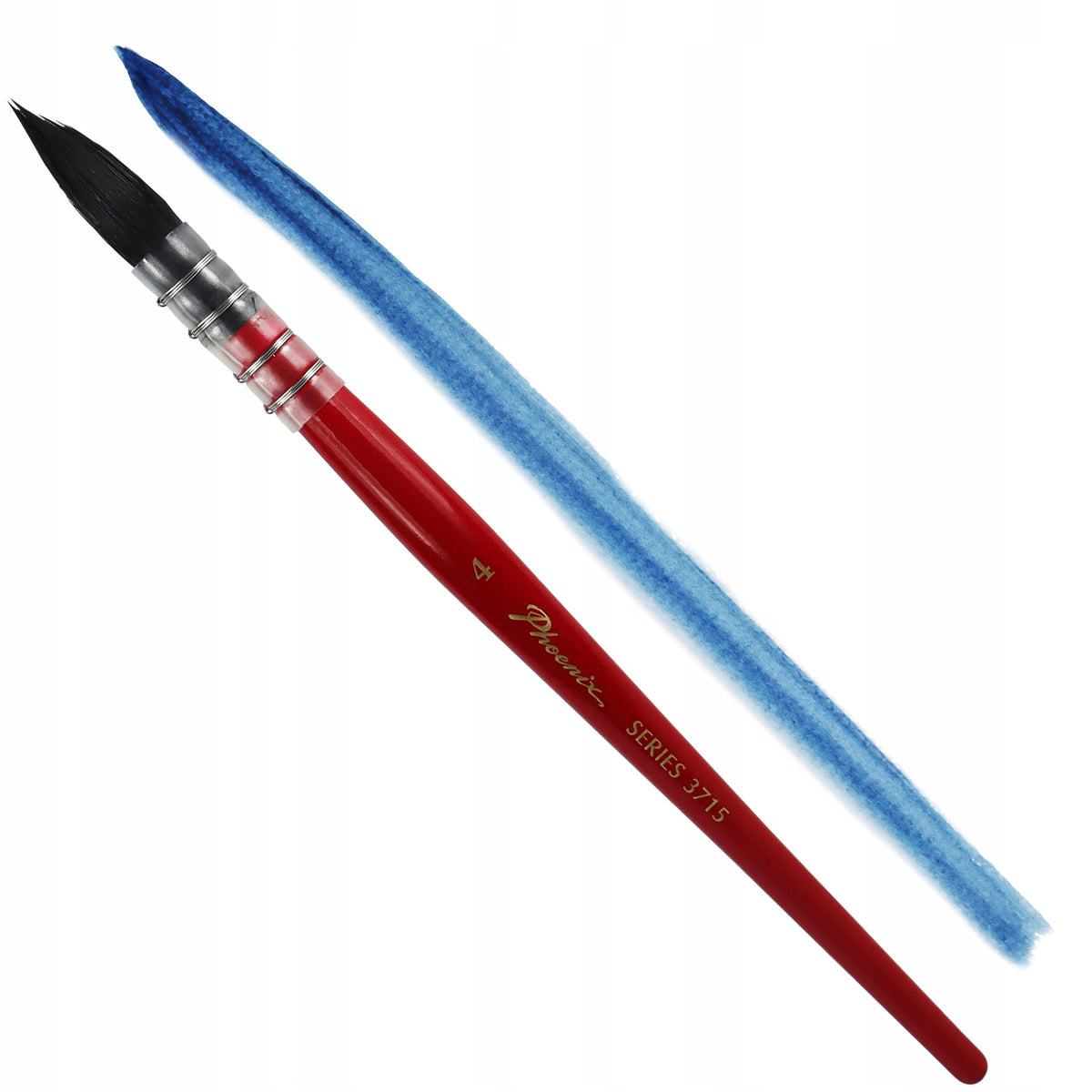 Pensulă rotundă tip mop pentru acuarelă Phoenix 3715, sintetică, mărimi 0–8 – 4#