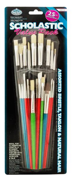 pensule cu par sintetic si natural de scoala 25 set ro rlgrart 19