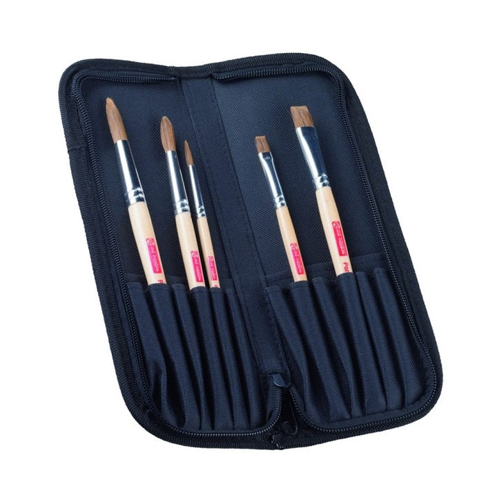 pensule de pictura in husa artcreation set din 5 piese ro rtl9099116m