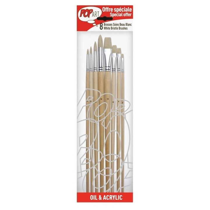 pensule de pictura pebeo set de 8 piese 950150 ro pbo950150