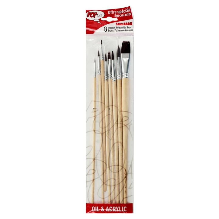 pensule de pictura pebeo set de 8 piese 950251 ro pbo950251