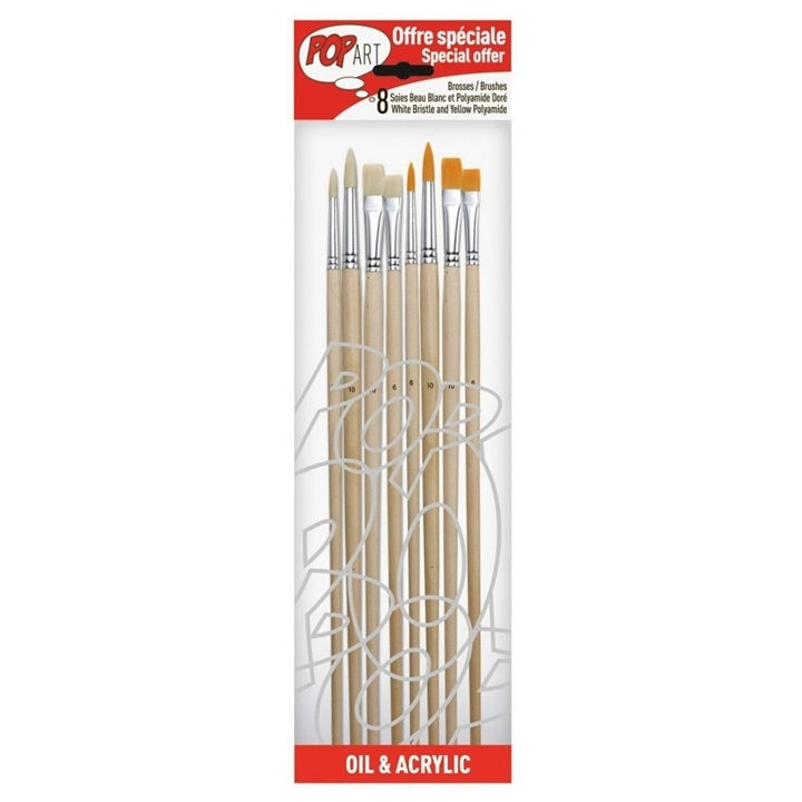 pensule de pictura pebeo set de 8 piese 950350 ro pbo950350