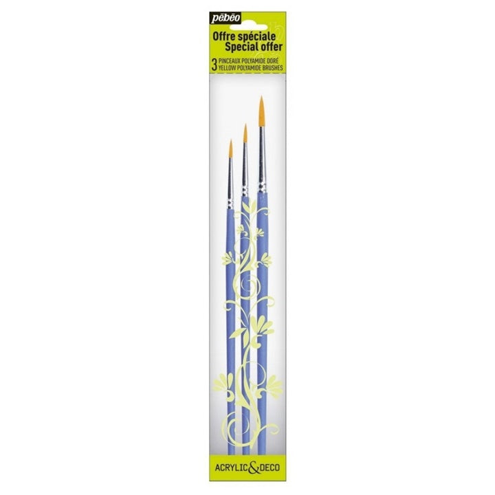 pensule de pictura sintetice pebeo set de 3 piese ro pbo951130