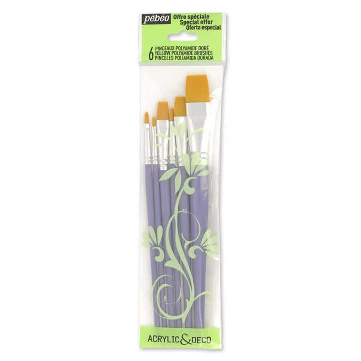 pensule de pictura sintetice pebeo set de 6 piese ro pbo951140