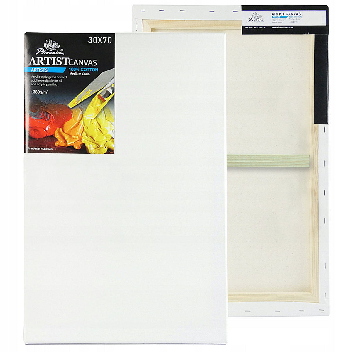 Phoenix pânză pentru pictură pe șasiu, 3,8 cm, 380 g/m², 24–100 cm, până la 160 cm – alege dimensiunea