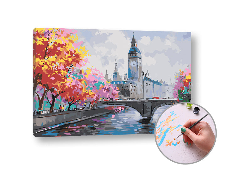 pictura dupa numere autunna in londra ro xonchct011