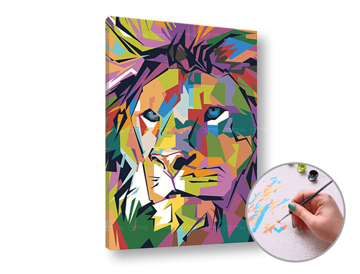 pictura dupa numere colour lion ro xonwp129