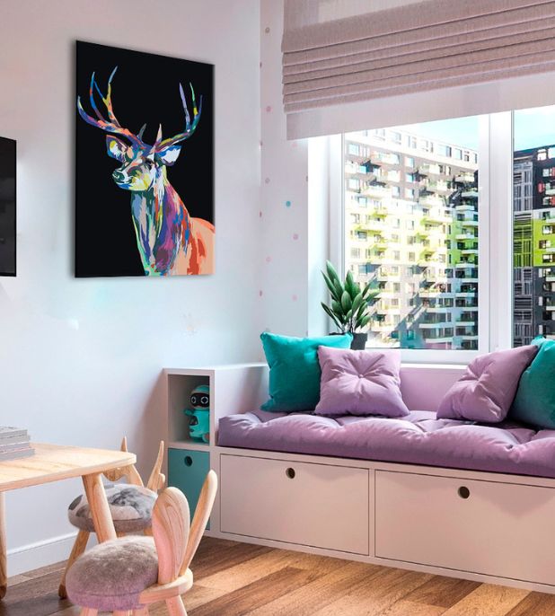 pictura dupa numere colourful deer ro xonbca001e1