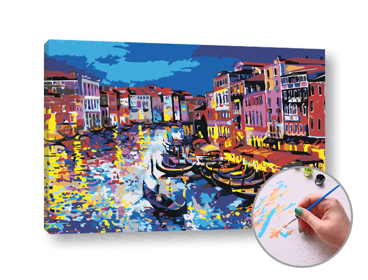 pictura dupa numere gondols on water ro xonchct070