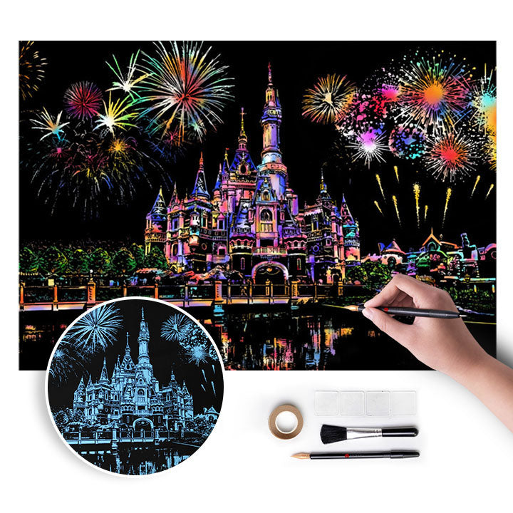 pictura magica pentru razuit castle 75x52 cm ro iul1150 cas