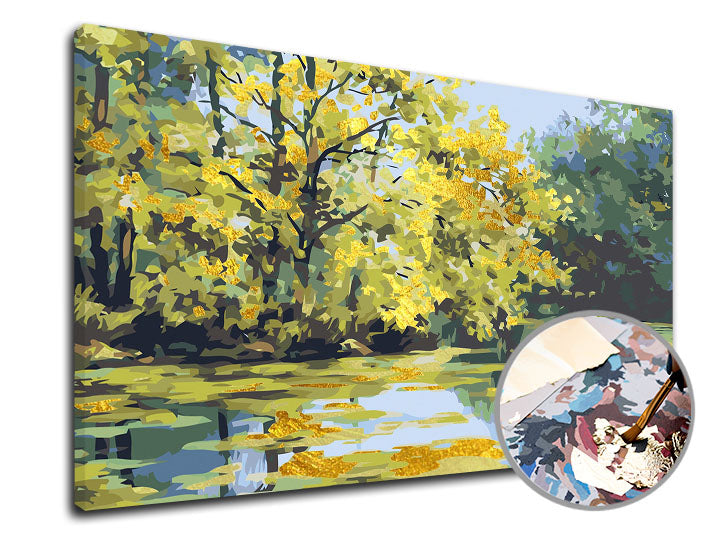 pictura pe numere premium gold lac