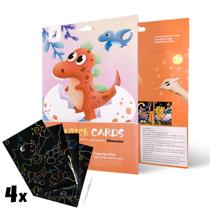 picturi magice pentru razuire pentru copii small dinosaur 4 buc ro iul1402 dino