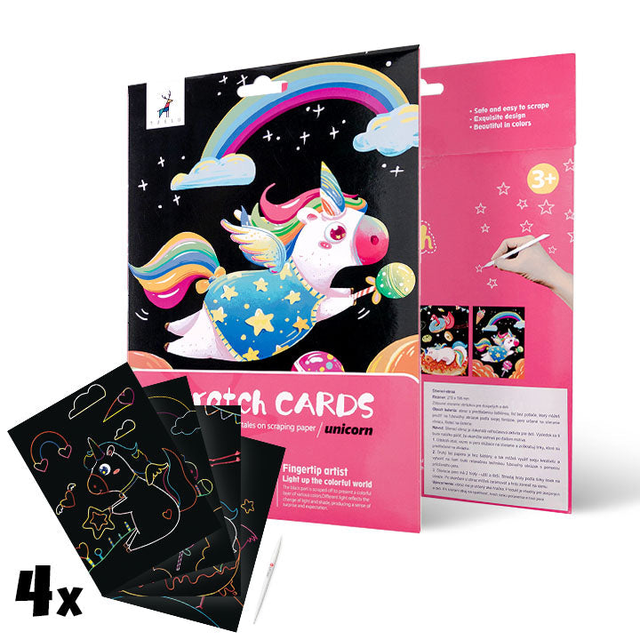 picturi magice pentru razuire pentru copii unicorn 4 buc ro iul1372 uni
