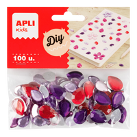 Pietricele decorative acrilice APLI 100 buc, mix de mărimi și culori – picături