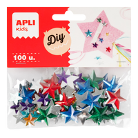 Pietricele decorative acrilice APLI 100 buc, mix de mărimi și culori – stele