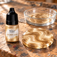 Pigment metalic lichid pentru rășină 5 ml – auriu deschis (Golden – light)