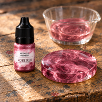 Pigment metalic lichid pentru rășină 5 ml – roșu trandafiriu (Rose Red)