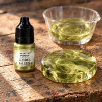 Pigment metalic lichid pentru rășină 5 ml – verde auriu (Golden Green)